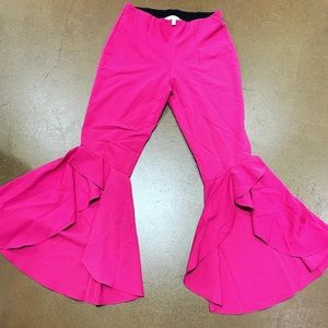 Flared hot pink pants